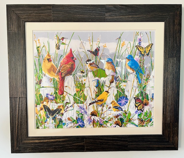 Painting of flowers and birds.